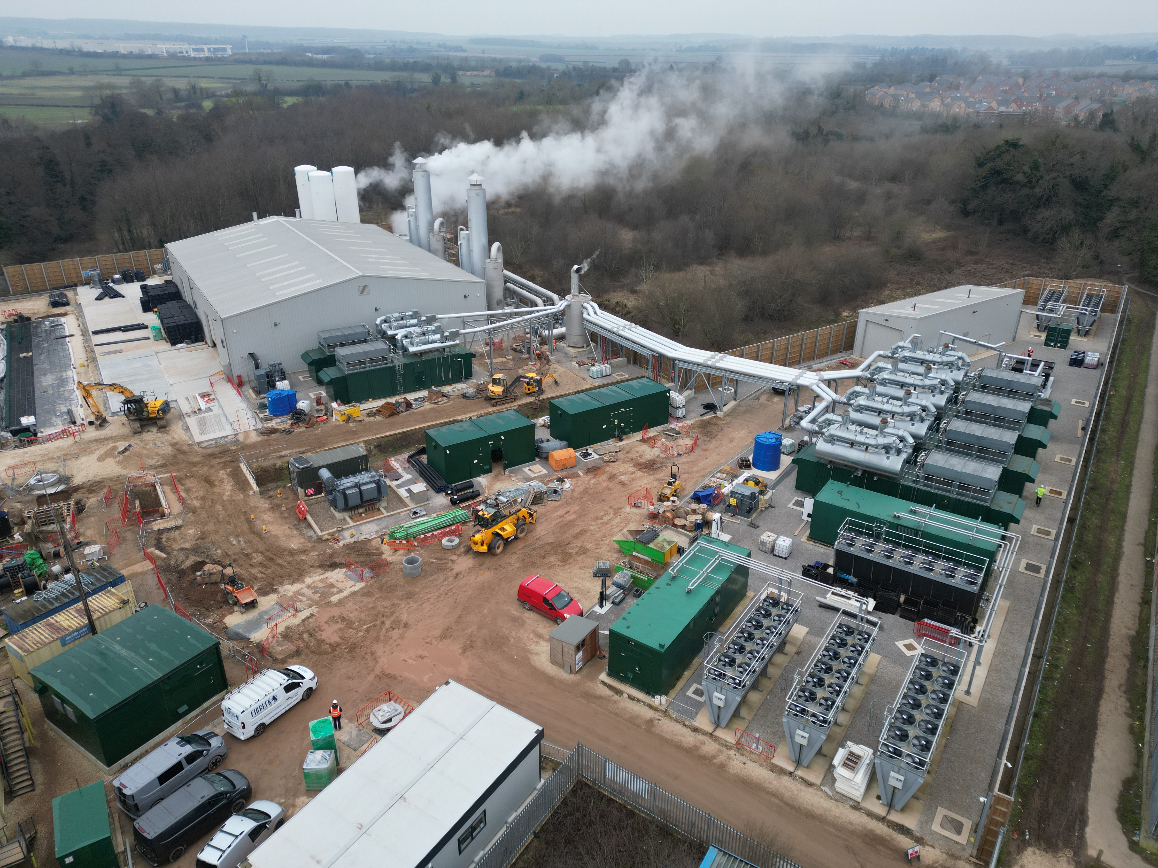 Gasmotorenkraftwerk mit integrierter CO2 Rückgewinnungsanlage