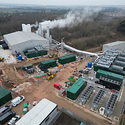 Gasmotorenkraftwerk mit integrierter CO2 Rückgewinnungsanlage