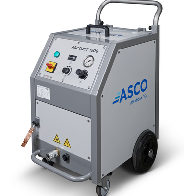 Compact ASCOJET 1208 dry ice blasting unit for precise industrial cleaning
