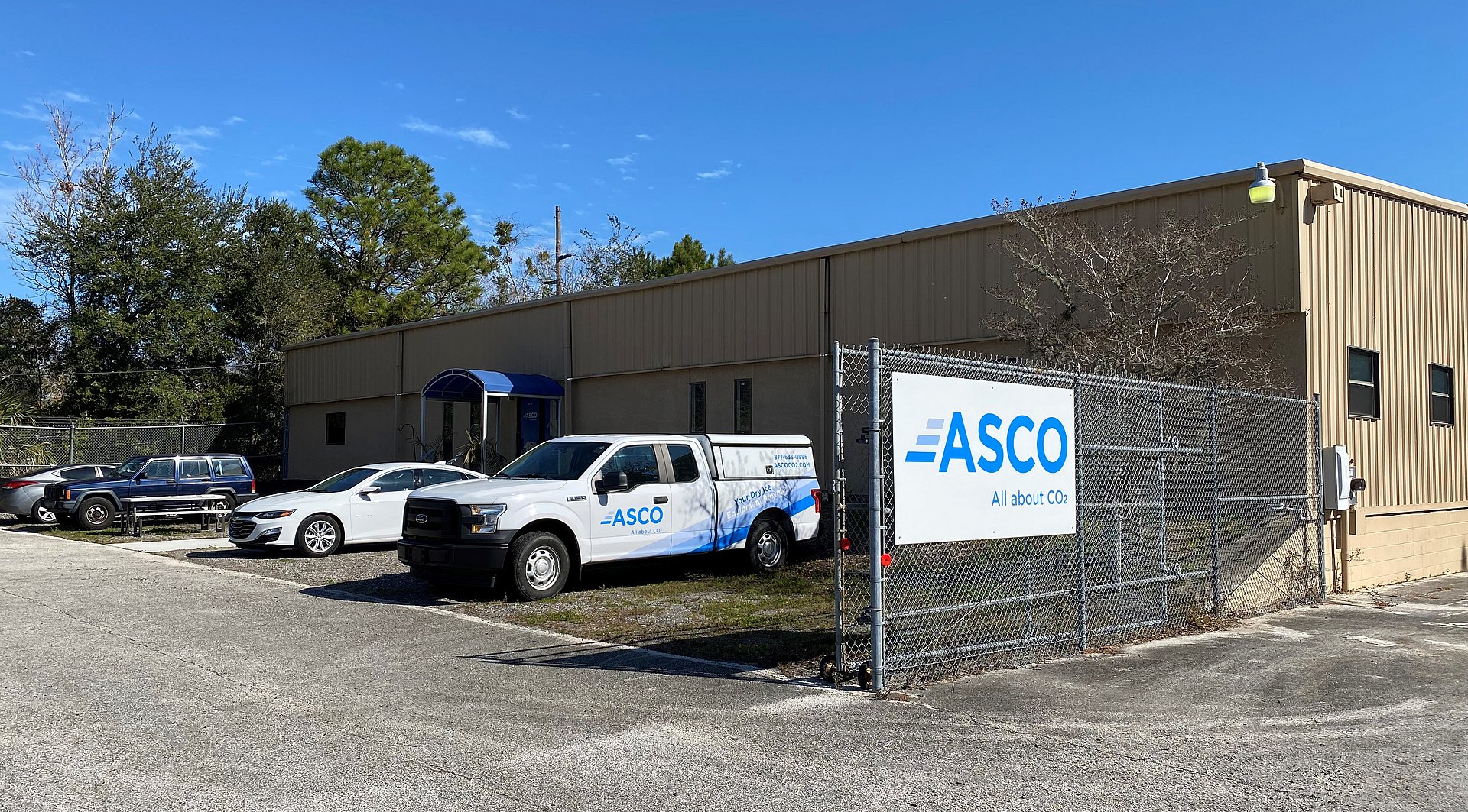 Aussenansicht vom Firmenstandort von ASCO Carbon Dioxide Inc in Orange Park USA
