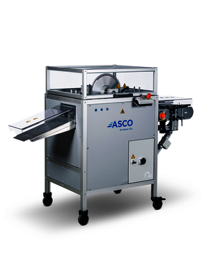 ASCO AAS Active Dry Ice Saw for precise cutting of dry ice discs, integrated into industrial production processes